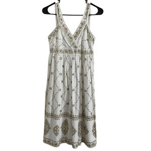 Michael Michael Kors Size Medium Fit Flare Cream Gold Sequin Dress